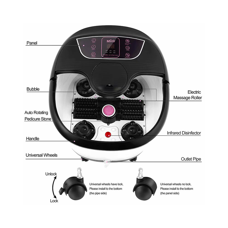 MM-18C Aparat de masaj automat pentru baie spa pentru picioare cu role de masaj 8 buc și piatră ponce